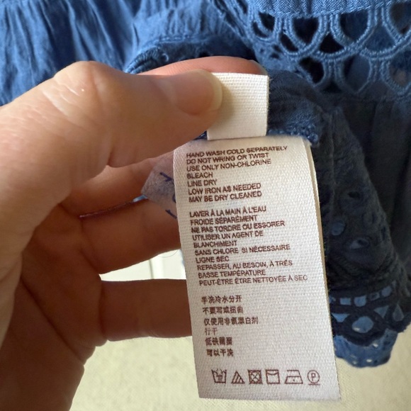 NWT Free People Adelaide Tunic Top Eyelet in Indigo Size L - Picture 8 of 12